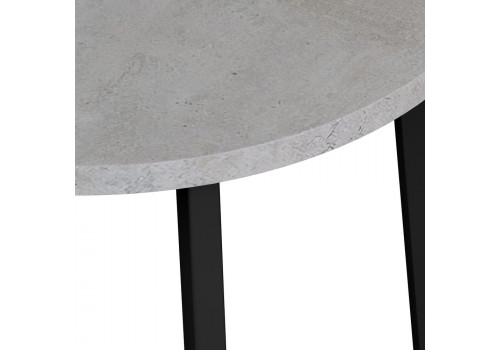 Стол Next круглый раскладной 90-120x90x76,5см, Бетон Лайт, чёрный