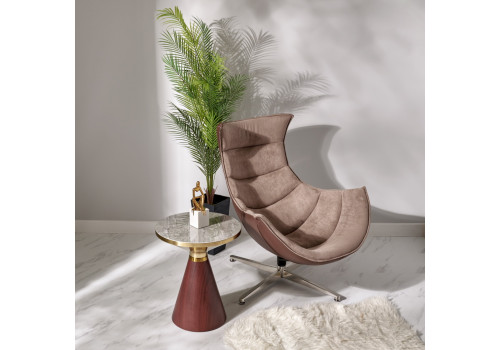 Кресло LOBSTER CHAIR латте искусственная замша, коричневый