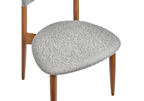 Стул Lucas светло-серый букле с ножками цвета орех