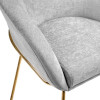 Стул-полукресло Martin серый шенилл, золотые ножки