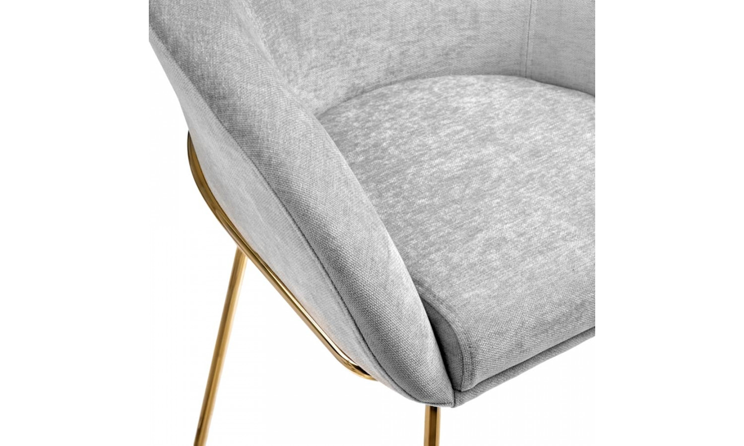 Стул-полукресло Martin серый шенилл, золотые ножки