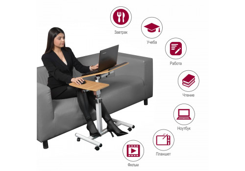 Стол многофункциональный Palma 60x40x62-96см, светлое дерево, белый