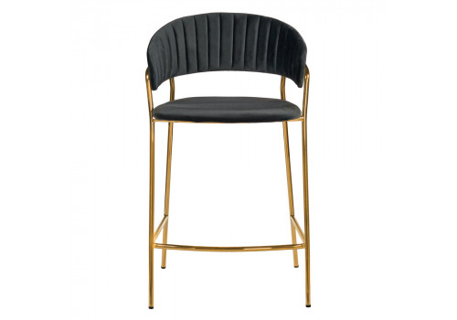 Стул полубарный Turin чёрный с золотыми ножками