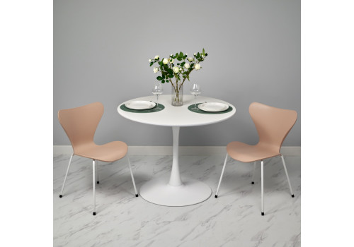 Стул Seven Style пудровый с белыми ножками