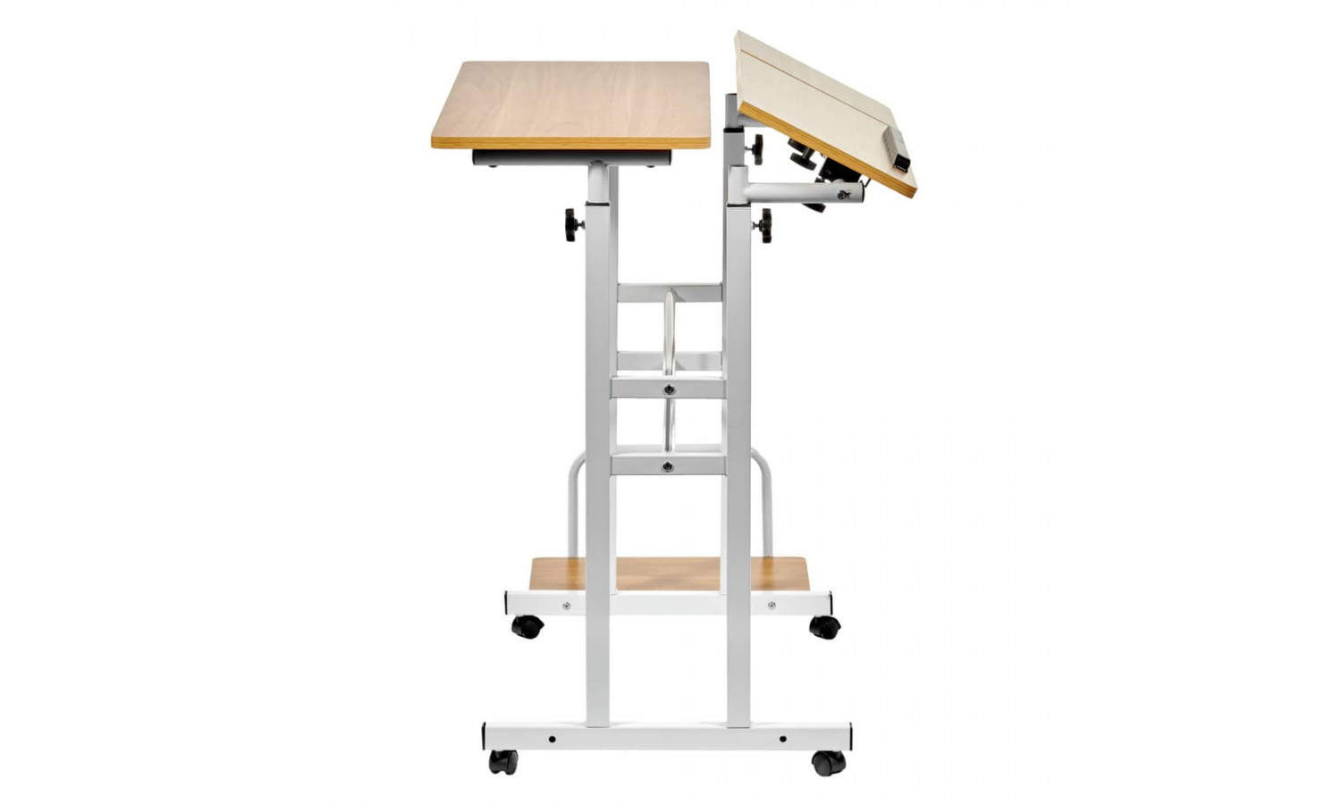 Стол многофункциональный Shuttle 80х58х80-130см, светлое дерево, белый