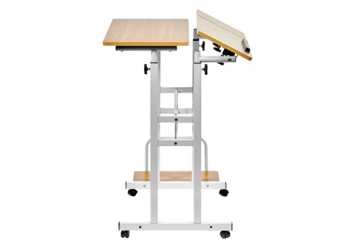 Стол многофункциональный Shuttle 80х58х80-130см, светлое дерево, белый