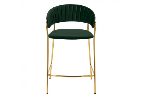 Стул полубарный Turin зеленый с золотыми ножками