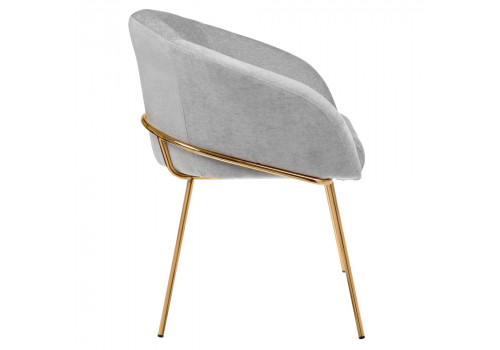 Стул-полукресло Martin серый шенилл с золотыми ножками