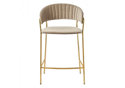 Стул полубарный Turin латте с золотыми ножками