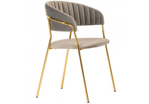 Стул Turin латте с золотыми ножками