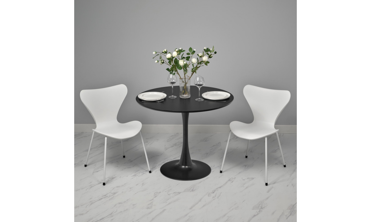 Стул Seven Style белый с белыми ножками