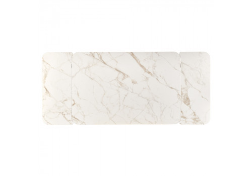 Стол Vito раскладной 120-184x80x75см, керамогранит белый мрамор, белый