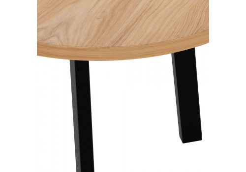 Стол Next круглый раскладной 90-120x90x76,5см, Дуб Навара, чёрный