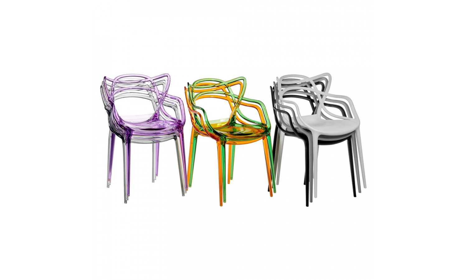 Комплект из 2-х стульев Masters прозрачный сиреневый