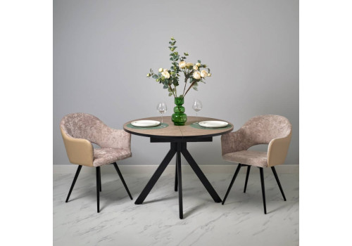 Стул Bruno латте шенилл с экокожей с поворотным механизмом