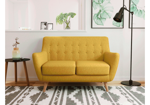 Диван Picasso двухместный горчичный, рогожка