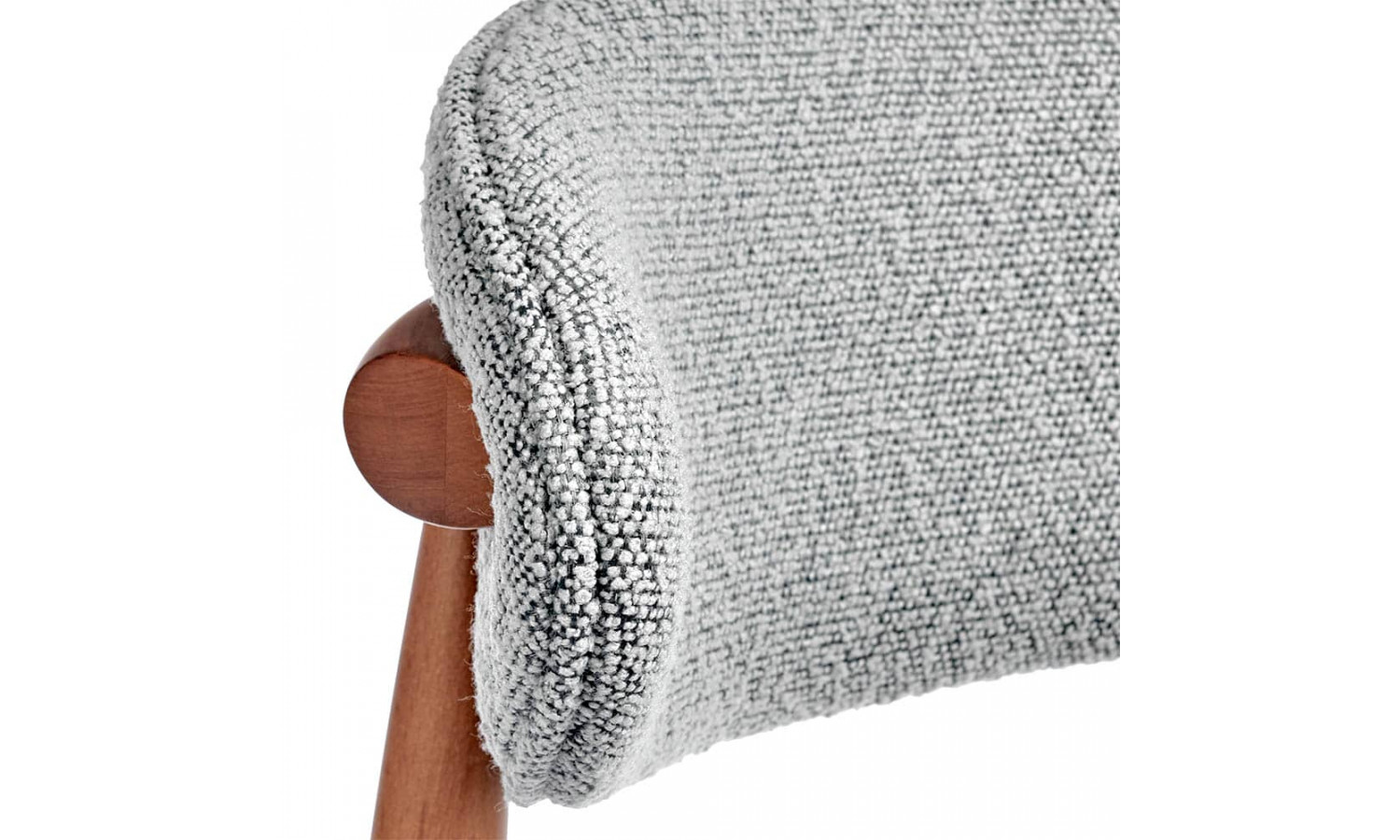 Стул полубарный Lucas светло-серый букле, ножки цвета орех