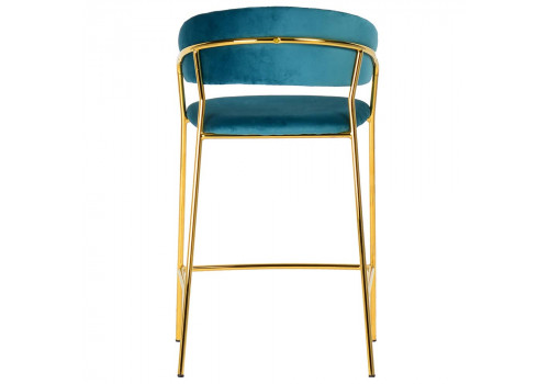 Стул полубарный Turin бирюзовый с золотыми ножками