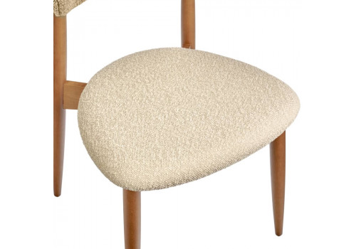 Стул Lucas латте букле с ножками цвета орех