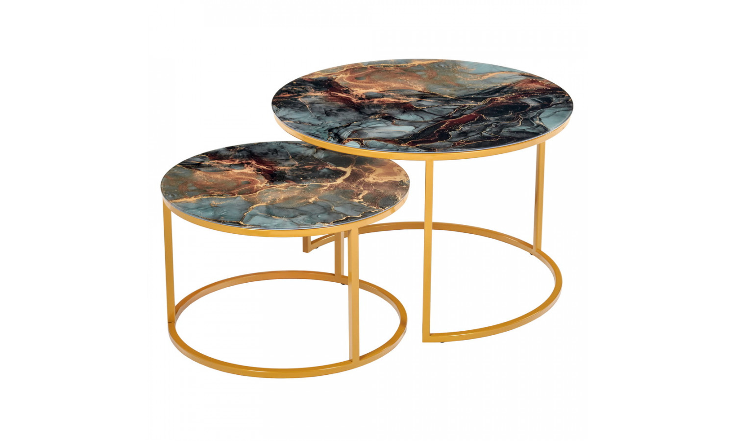 Набор кофейных столиков Tango космический с ножками матовое золото, 2шт