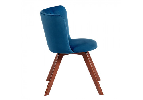 Стул Bella синий, темный орех