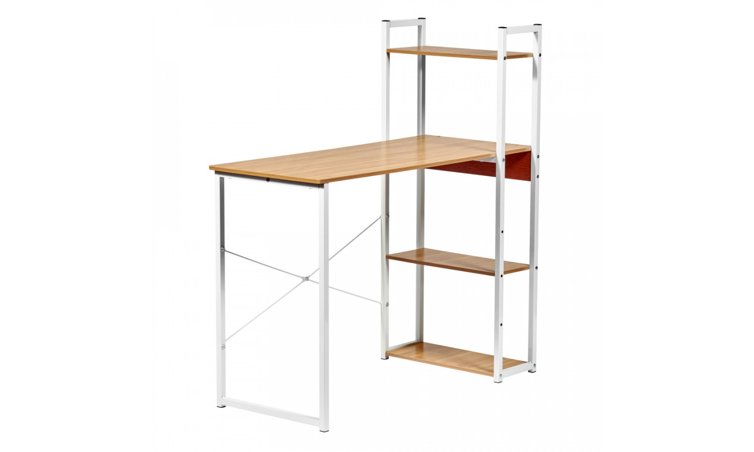 Стол письменный с полками Frame 100x45x110 см, светлое дерево, белый