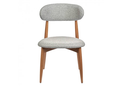 Стул Lucas светло-серый букле с ножками цвета орех