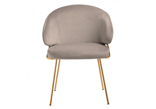 Стул-полукресло Emil латте с золотыми ножками
