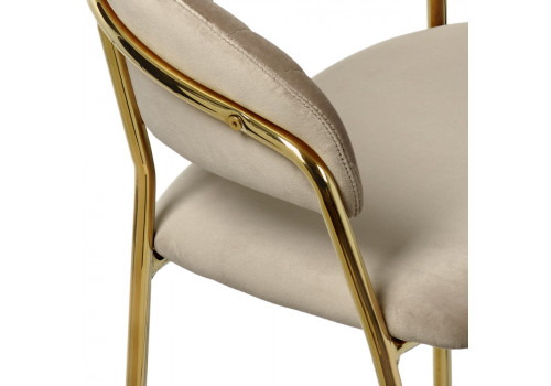 Стул полубарный Turin латте с золотыми ножками