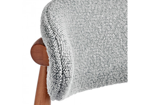 Стул полубарный Lucas светло-серый букле с ножками цвета орех