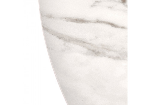 Стол Rudolf круглый раскладной 100-130x100x75см, светлый керамогранит, черный