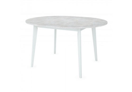 Стол Oslo круглый раскладной 110-140x110x76см, Бетон лайт, белый