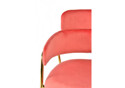 Стул Napoli коралловый с золотыми ножками