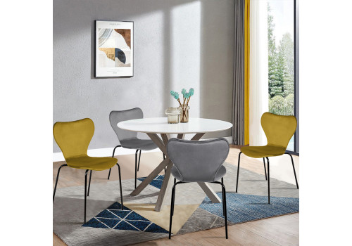 Стул Seven Style латте велюр с чёрными ножками