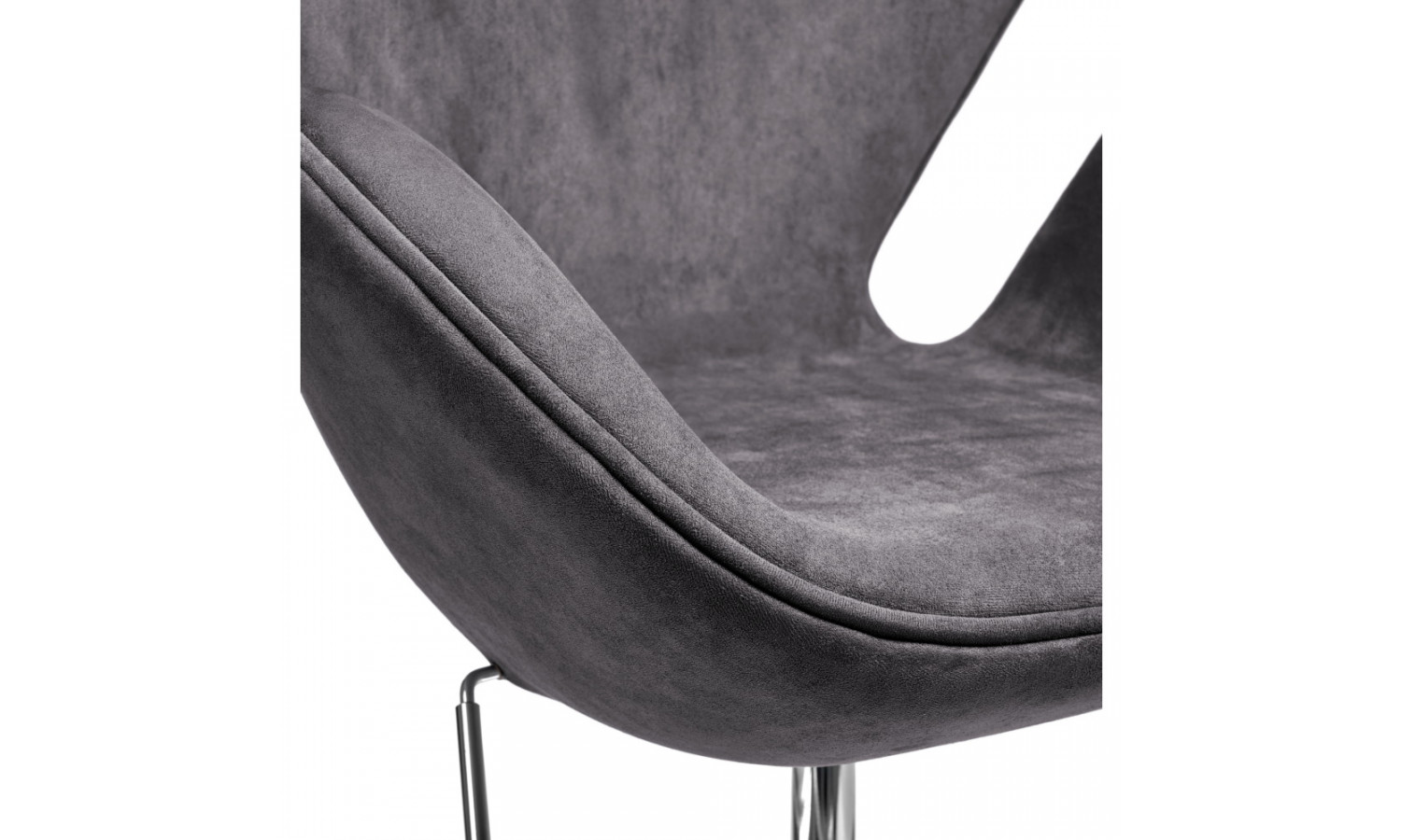 Кресло SWAN STYLE CHAIR тёмно-серый, искусственная замша