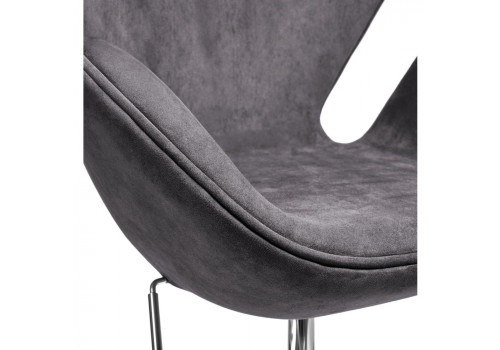 Кресло SWAN STYLE CHAIR тёмно-серый, искусственная замша