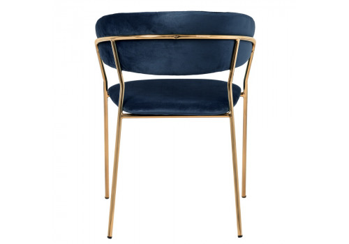 Стул Turin синий с золотыми ножками
