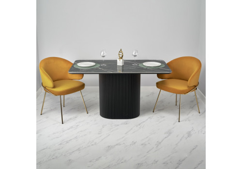 Стул-полукресло Emil медовый с золотыми ножками