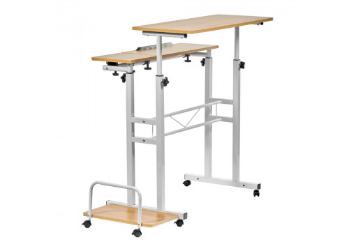 Стол многофункциональный Shuttle 80х58х80-130см, светлое дерево, белый