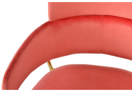 Стул Napoli коралловый с золотыми ножками