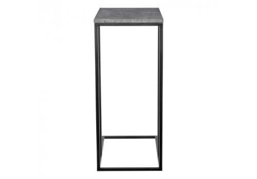 Придиванный столик Loft 50x30см, серый мрамор с чёрными ножками