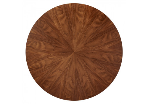 Стол Liverpool диам.110см, шпон орех лучевой набор, с золотистыми ножками