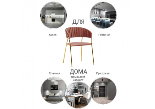 Стул Turin пудровый с золотыми ножками