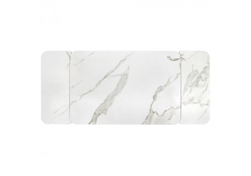 Стол Arthur раскладной 120-184x80x75см, керамогранит белый мрамор Greys White, чёрный