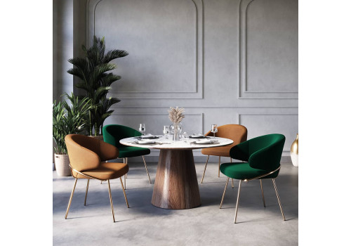 Стул-полукресло Emil кремовый с золотыми ножками