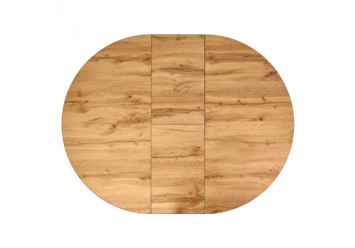 Стол Rudolf круглый раскладной 100-130x100x75см, Дуб Вотан, чёрный