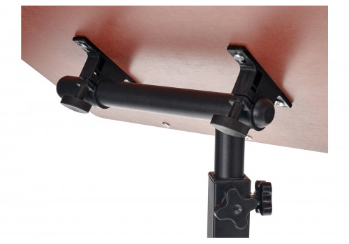 Стол многофункциональный на колёсах, 60x40 см, «РОЛЛИНГ»1 ножка, регул.высота, наклон столешницы, ограничит., мдф, металл, св.дерево, черный