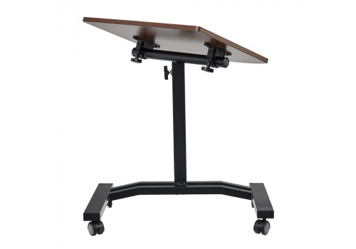 Стол многофункциональный на колёсах, 48x40 см, «РОЛЕТ», 1 ножка, регул.высота, мдф, металл, тёмн. дерево, чёрный
