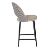 Стул полубарный Leo латте с жаккардом, поворотный механизм