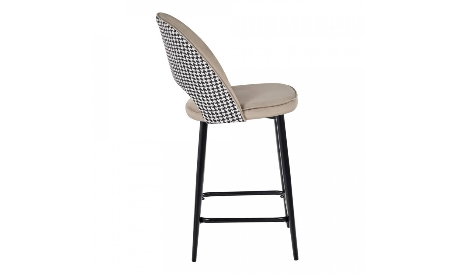 Стул полубарный Leo латте с жаккардом, поворотный механизм